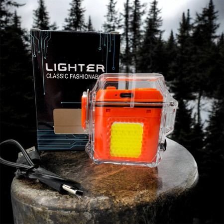 Багатофункціональна USB-запальничка з ліхтариком Lighter Classic Fashionable Колір: оранжевий